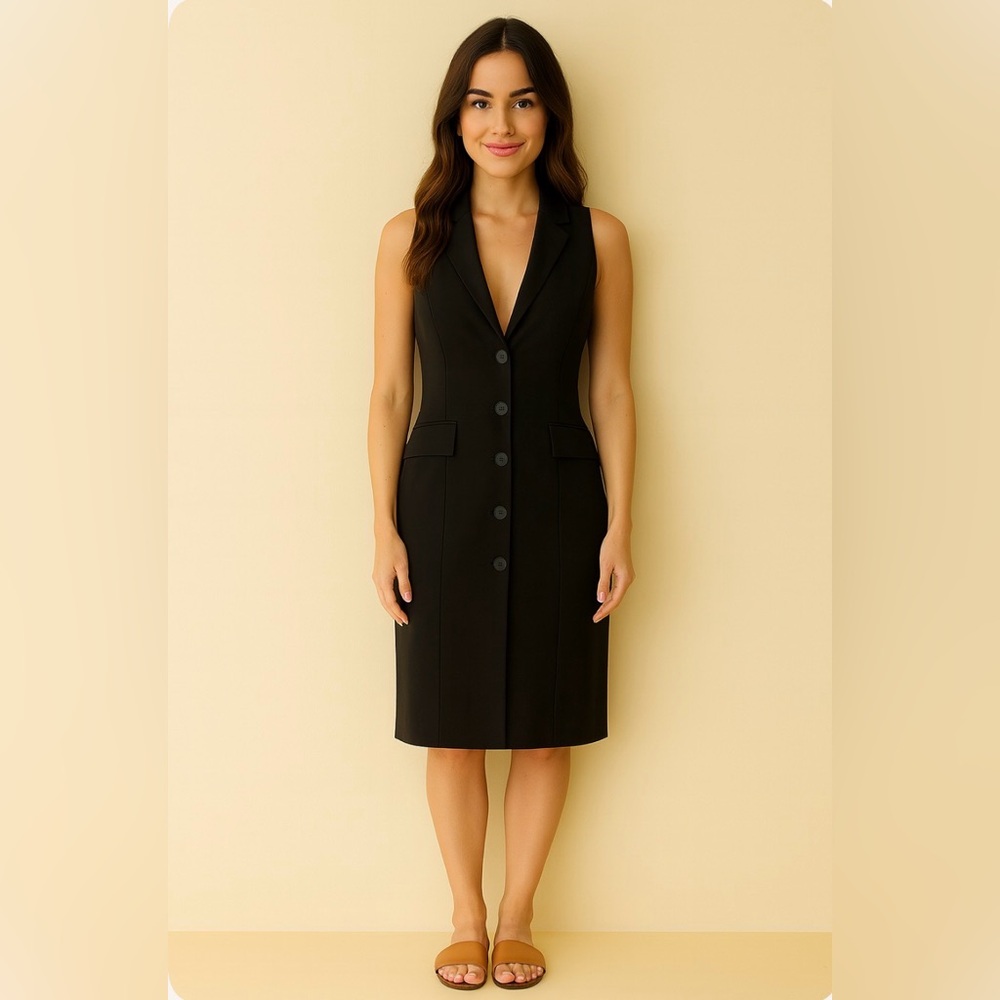 🖤 Zara Linen Blend Sleeveless Long Blazer Dress – Size Small 
 NWT 🖤